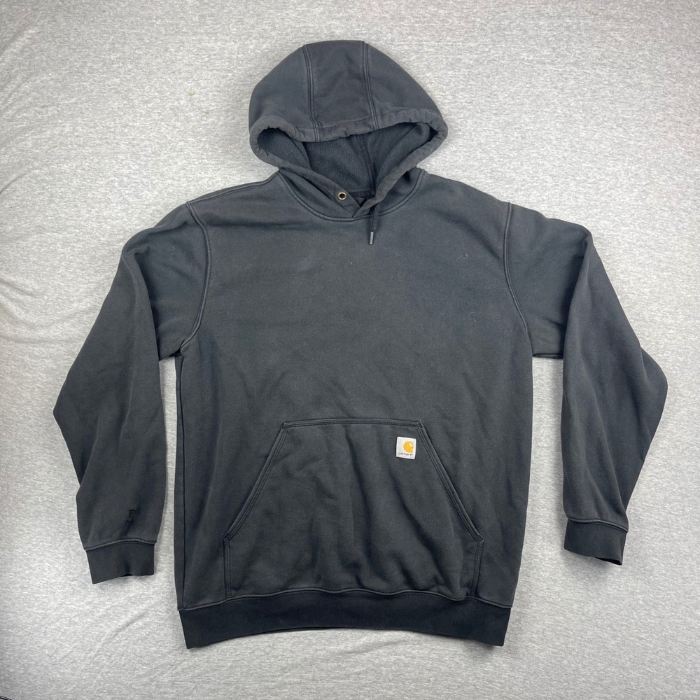Carhartt Mens K121 Loose Fit Midweight Hooded Sweatshirt Black Large L Pullover